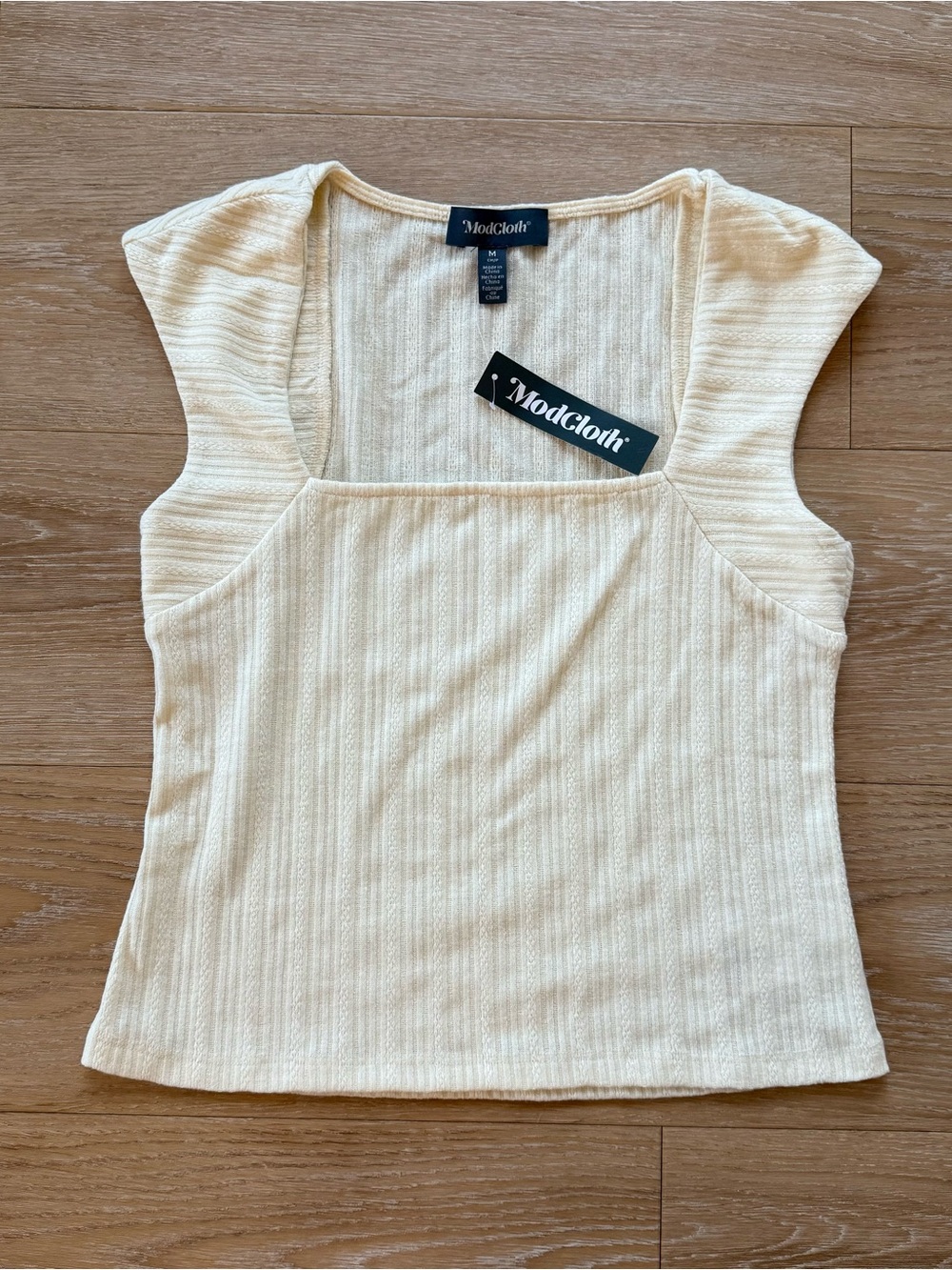 NWT ModCloth cream square neck blouse